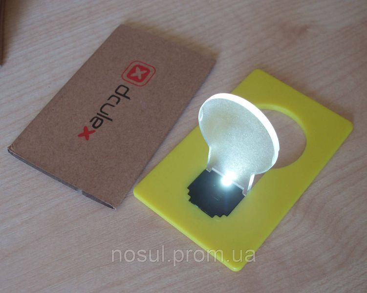 Doulex подарункова лампочка візитка (батарейка CR1220) у формі пластикової карти (LED-підсвітка) кишенькова лампа 770 фото