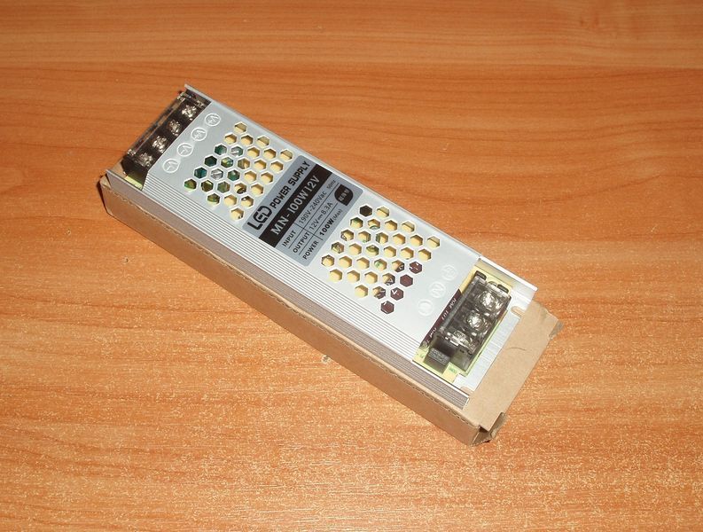 MN-100W 12 V 8.5 А блок живлення для LED-стрічки 220 V &mdash; 12 V (8,5 A 100 W) ультратонкий для внутрішнього встановлення (транс 6491-2 фото