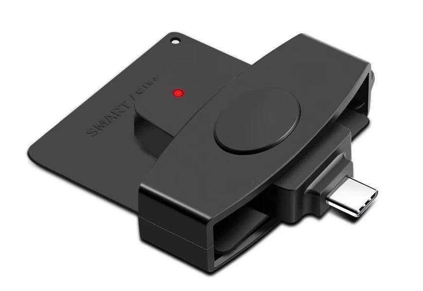 ZW-12 EMV IC DNIE Chip DNI Smart Card Универсальный кард-ридер USB Type-C (62*24 мм) для смарт-карт, CAC, SIM, банковских карт (Windows/Mac/Android) ID Smart Card Reader Type-C Electronic DNI Reader 6582-5 фото