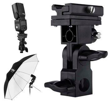 Держатель для вспышки и зонта тип B type Bracket Flash Shoe Umbrella Holder Swivel Light Stand 4932 фото