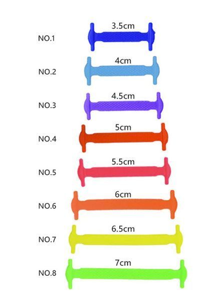 Шнурки силиконовые (8 пар = 16 шт) цвет RAINBOW радуга (разноцвет) для обуви без завязок 7036 фото