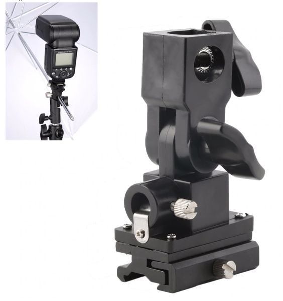 Держатель для вспышки и зонта тип B type Bracket Flash Shoe Umbrella Holder Swivel Light Stand 4932 фото