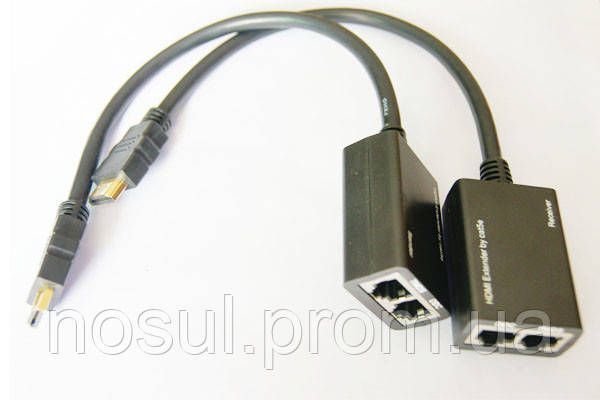Подовжувач HDMI &mdash; RJ45 звита пара CAT-5e/6 до 30 м кранований кабель UDP 1080 720 FUllHD #1 727 фото