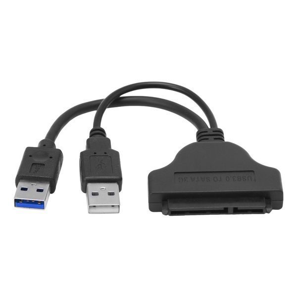 Адаптер USB 3.0 (х2 USB) - SATA (22+7) для подключения HDD/SSD переходник кабель двойной ЮСБ 4906 фото