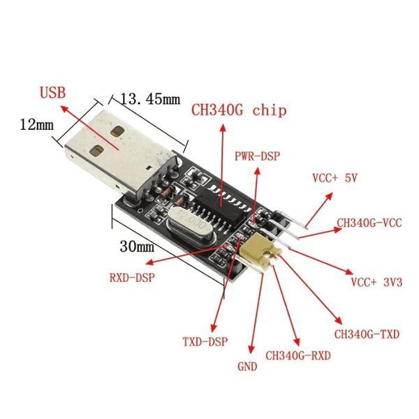 HW-597 адаптер USB - RS232 TTL UART 6PIN (CH340G) программатор конвертер уровней ТТЛ прошивка восстановление 7706 фото