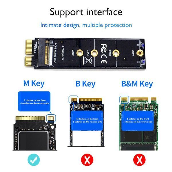 NFHK N-M201 v1.0 адаптер NVMe - PCIe x4 x8 x16 низкий 32 мм (SSD NGFF M.2) XP941 SM951 PM951 A110 SSD 4915 фото