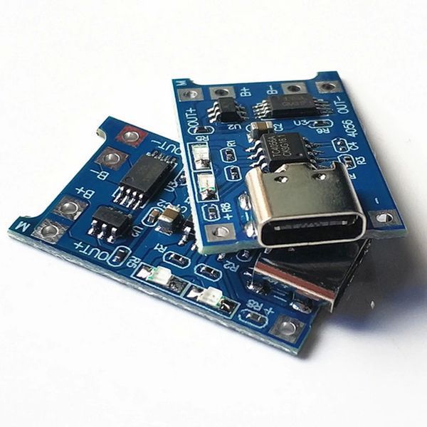 ЗУ для 18650 Type-C USB 5V 1A (З ЗАХИСТОМ) TP4056 зарядний модуль заряду тайп сі 6693 фото