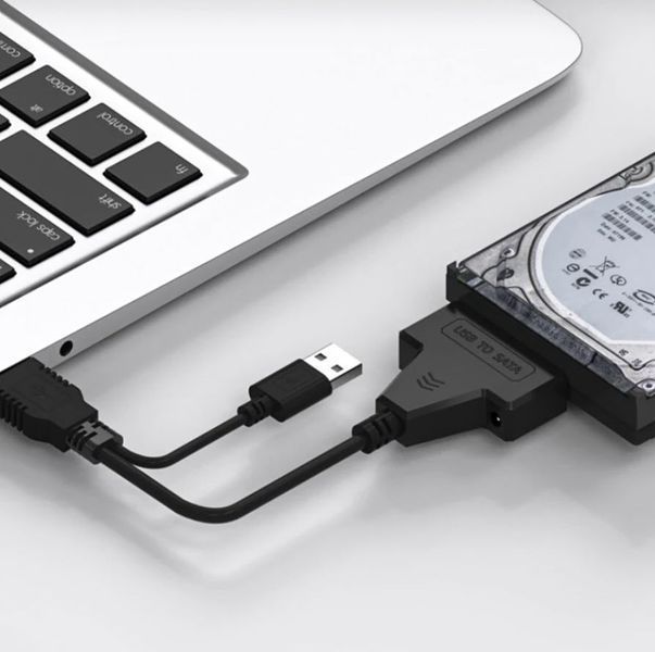 Кабель SATA (22+7) - USB 3.0 с двойным USB и доп.питанием DC 3,5 мм &ndash; адаптер для HDD/SSD 2.5/3.5" с усиленным питанием 4906-2 фото