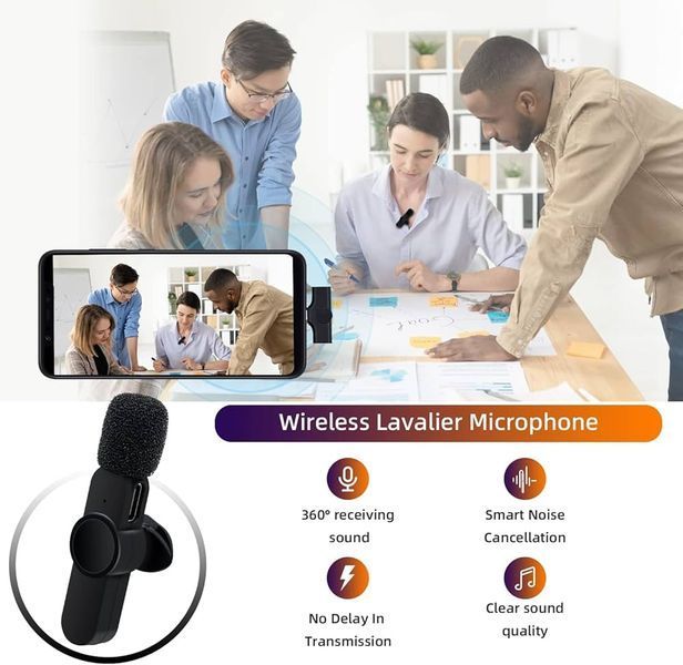 Беспроводной микрофон Wireless Lavalier Microphone** Прекрасный подарок для всех, кто занимается созданием ко 7862 фото