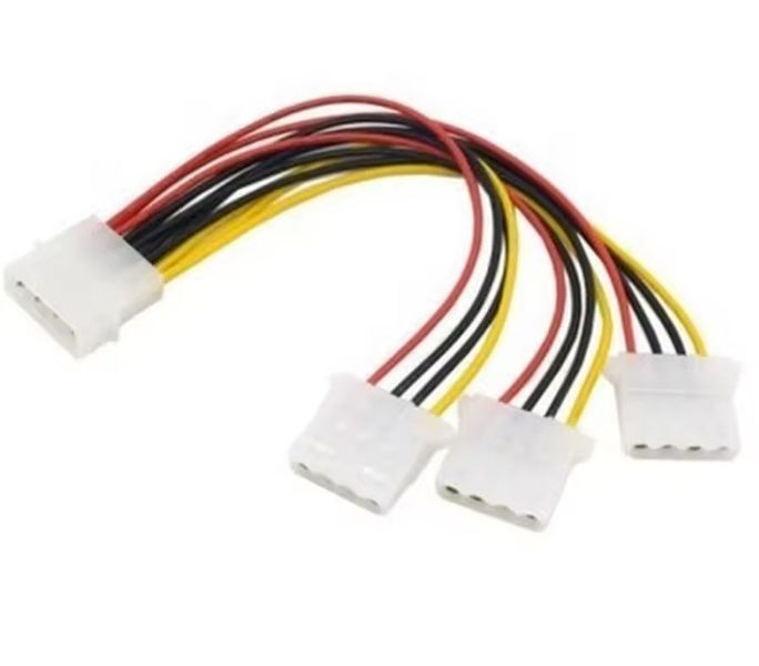 Переходник Molex 4pin 1х (папа) - Molex 3х (мама) -20 см- разветвитель питания кабель питания для HDD (Molex Male to 3x Female) для жестких дисков, кулеров, CD/DVD-приводов 1162-3 фото