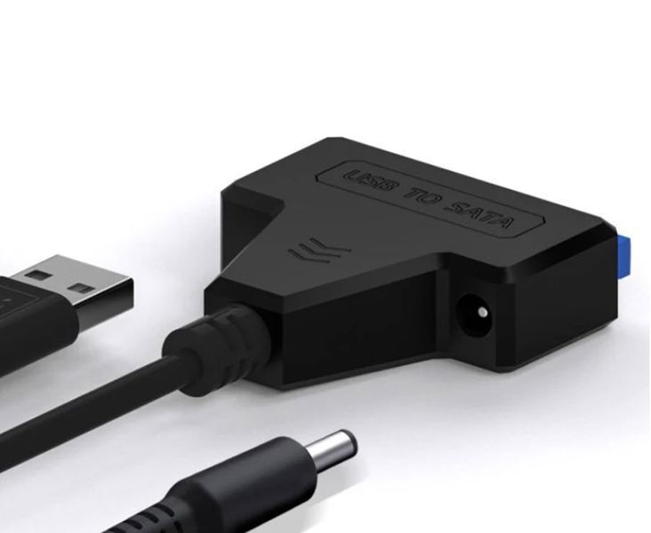 Кабель SATA (22+7) - USB 3.0 с двойным USB и доп.питанием DC 3,5 мм &ndash; адаптер для HDD/SSD 2.5/3.5" с усиленным питанием 4906-2 фото