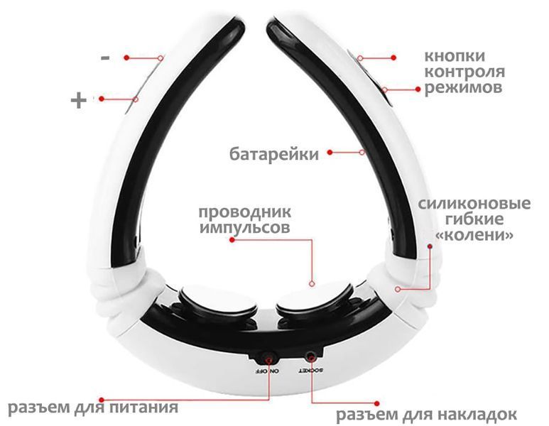 MY-518 (KL-5830) массажер для шеи Neck Massager Electric Pulse Back and Neck Massager 5233 фото