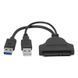 Адаптер USB 3.0 (х2 USB) - SATA (22+7) для подключения HDD/SSD переходник кабель двойной ЮСБ 4906 фото 4