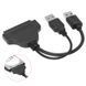 Адаптер USB 3.0 (х2 USB) - SATA (22+7) для подключения HDD/SSD переходник кабель двойной ЮСБ 4906 фото 3
