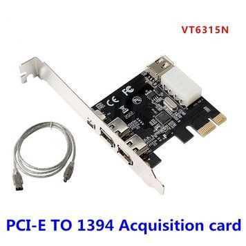 Контроллер VT6315N PCIE - 1394 iLink FireWare (6 pin)+ 1 (4pin) порт + MOLEX подключение видеокамер, музыкальн 2893-2 фото