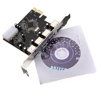 USB 3.0 (4 port) PCI-e VIA FL-800 5Гбс плата расширения портов адаптер 2239 фото