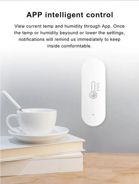 IHSENO Tuya WiFi 2.4 GHz BT Sensor Датчик температури та вологості Smart Life APP Smart Home (Amazon Alexa, Google Assistant) 7437 фото