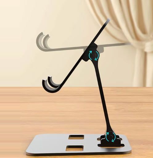 Подставка для телефона, метал (СЕРЕБРО) Folding Portable Desktop Metal Mobile Phone Stand 8038 фото
