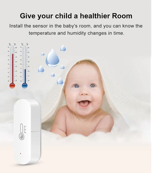IHSENO Tuya WiFi 2.4 GHz BT Sensor Датчик температури та вологості Smart Life APP Smart Home (Amazon Alexa, Google Assistant) 7437 фото