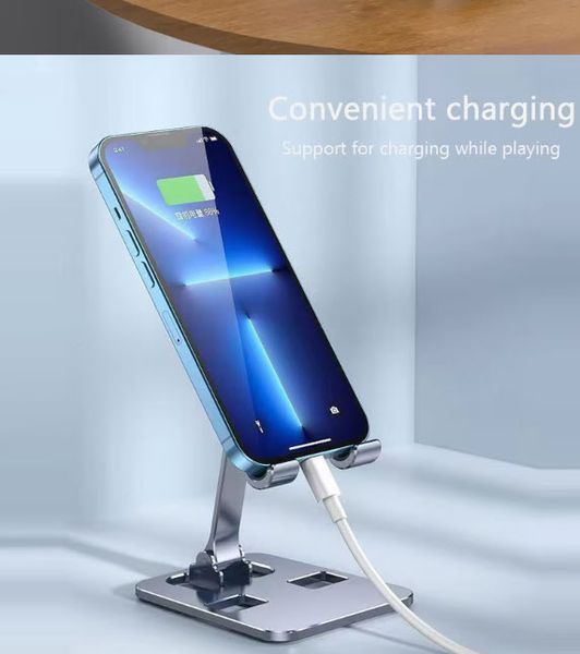 Подставка для телефона, метал (СЕРЕБРО) Folding Portable Desktop Metal Mobile Phone Stand 8038 фото