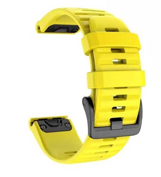 Ремешок (26 мм) Garmin QuickFit Fenix 6X 6X 6 Pro YELLOW (желтый) силикон каучук 7579 фото