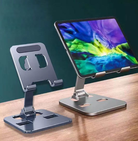 Подставка для телефона, метал (СЕРЕБРО) Folding Portable Desktop Metal Mobile Phone Stand 8038 фото