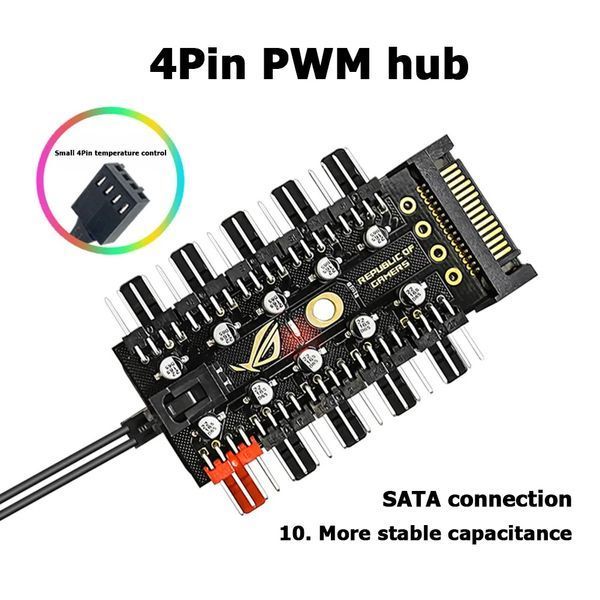 SATA PWM Cooler Fan HUB сплиттер охлаждения вентилятор 10 порт Splitter 6134 фото
