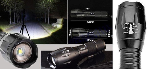 Ліхтар LED похідний CREE XM-L T6 (без лого) 25000 Люмен універсальний компактний потужний світлодіодний із зумом 3146 фото
