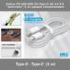 Кабель PD USB 60W 3A (Type-C) папа-папа (1 м) QC 4.0 3.0 цвет БЕЛЫЙ power charge Huawei Samsung Macbook зарядк 7358-2 фото 1