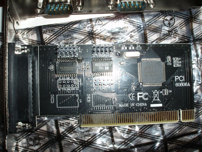 Контроллер RS232 (2 порта) + LPT (IEEE1284) PCI 60806A AA9LRV.1 PCI RS232 LPT 2 COM Ports IEEE1284 DB25 Serial 937 фото