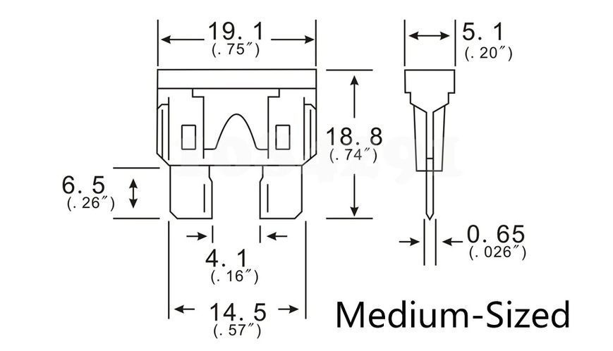 XHX-007 600V (під standard medium - середній розмір запобіжників 19*19 мм) тримач роз'єм запобіжника автомобільного 12V-24V 5...40 4705 фото