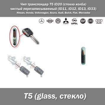 Чип транспондер T5 ID20 (стекло колба) чистый перезаписываемый (ID11, ID12, ID13, ID33) Nissan, Honda, Volkswa 3954 фото