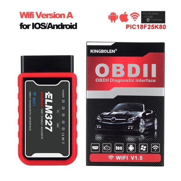Kingbolen EDiag mini ELM327 WiFi #3 OBD2 v1.5 вайфай интерфейс автомобильный диагностический (PIC18F25K80) Tor 4985-2 фото