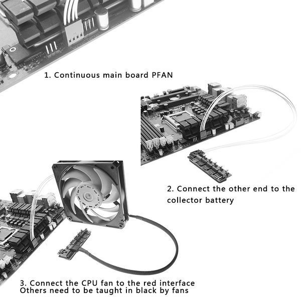 !!! НЕ ASUS!! сплітер охолодження вентилятор 5 порт (SATA) PWM Cooler Fan HUB Splitter 6135 фото