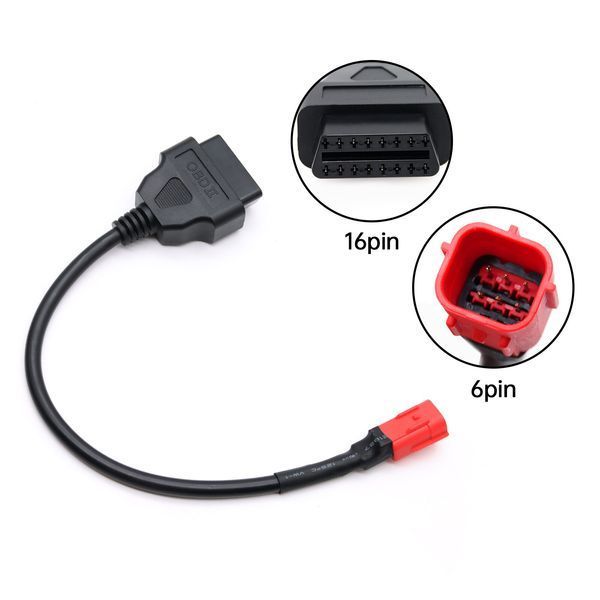 Перехідник OBD2 16 pin - 6 pin (Honda) червоний EURO5 ISO 19689 (K-Line + CAN-Bus) Guzzi V85TT Late KTM&nbsp;aojue Vespa Piaggio Milan 7304 фото