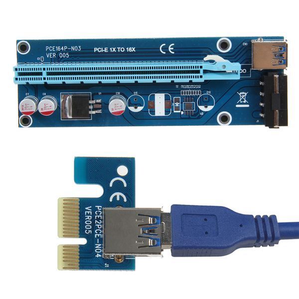 Райзер удлинитель майнинг биткоин PCIE 1x to 16x USB 3.0 Data Cable/ SATA 15pin - IDE Molex 4pin 4243 фото
