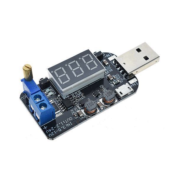 USB-перетворювач XY-UP Boost/Buck Input-DC-3.5-12V Output-DC-1.2-24V з вольтметром і регулюванням напруги 5623 фото