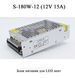 S-180-12 12V 15A блок питания для LED лент (15A 180W) для внутренней установки трансформатор 6485 фото 1