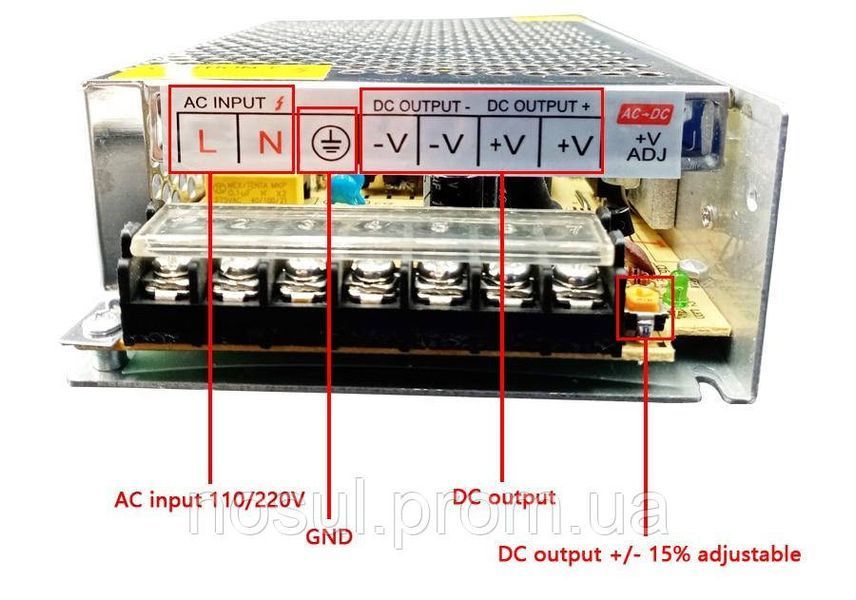 S-180-12 12V 15A блок питания для LED лент (15A 180W) для внутренней установки трансформатор 6485 фото