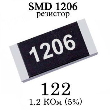 SMD 1206 (3216) резистор 122 1.2 кім 1/4w (5%) 6965 фото