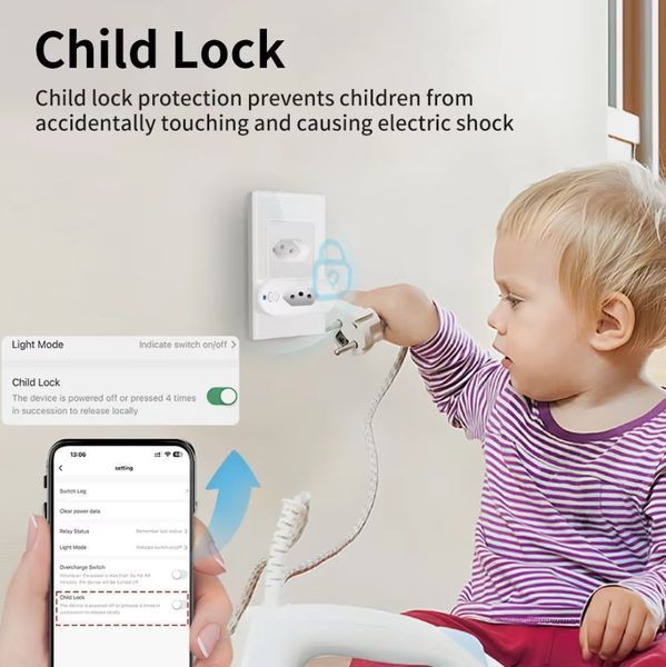 Tuya Умная розетка, Бразильская вилка 16A Wi-Fi/Zigbee Монитор мощности Type N, Smart life 8052 фото