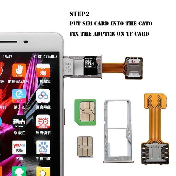 Адаптер удлинитель SIM карты с nanoSIM на стандартную SIM (без необходимости вырезания) переходник для лотка 7414(4410) фото