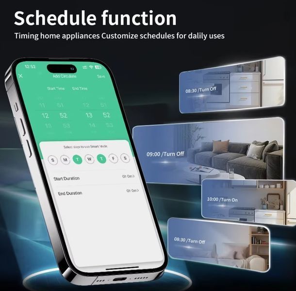 Tuya Умная розетка, Бразильская вилка 16A Wi-Fi/Zigbee Монитор мощности Type N, Smart life 8052 фото
