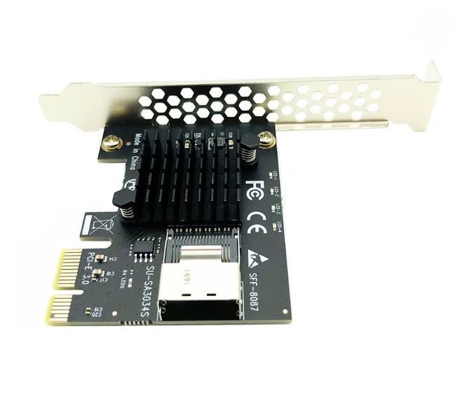 Контроллер miniSAS 8087 SATA (ASMedia1064) 4-Port SATA3 6G SSD PCIe x1 Adapter расширитель портов 8031 фото