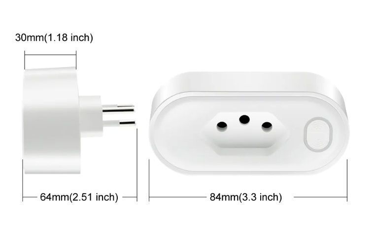 Tuya Умная розетка, Бразильская вилка 16A Wi-Fi/Zigbee Монитор мощности Type N, Smart life 8052 фото