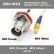 Пигтейл переходник BNC Female - MCX Male (прямой) адаптер 15 см RG316 для радиостанций RF 6934 фото 1
