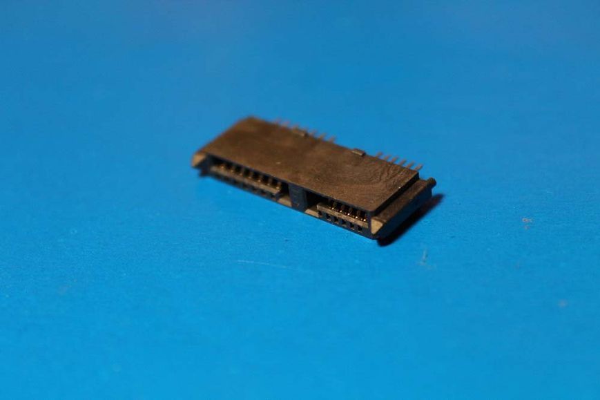 Конектор SATA Slimline mini (6+7pin 13 pin famale "мама") одноряд Dip роз'єм заміна replace 3334 фото
