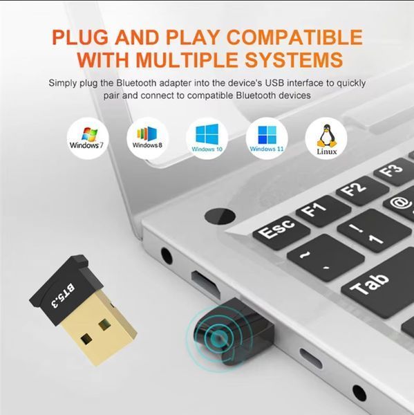 USB v 5.3 Bluetooth Dongle (AT8891) для компьютера ноутбука автомагнитолы Adapter Transmitter Receiver Audio 2 7905 фото