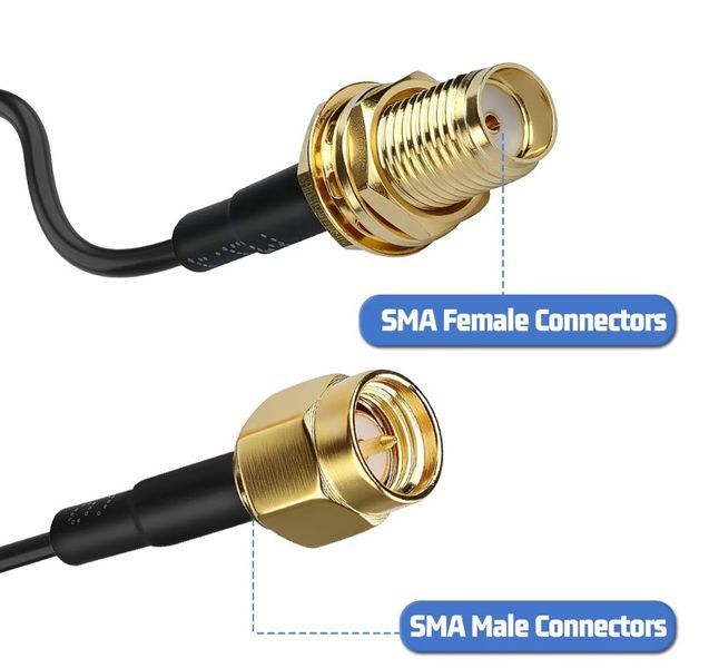 Кабель SMA male (папа) &mdash; SMA female (мама) 3м удлинитель extender 0167 фото
