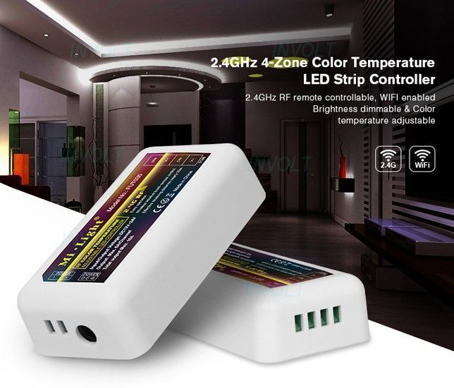 Контроллер FUT035 CCT (2700К-7000К) диммер Miboxer Mi-light для светодиодной ленты 4-х зонный, 2.4 ГГц 5320 фото